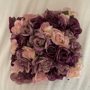 Stunning rose silk pillow